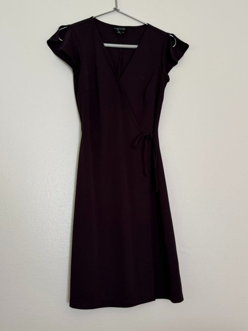 My Michelle Plum True Wrap Midi Dress Slinky Y2K Size S